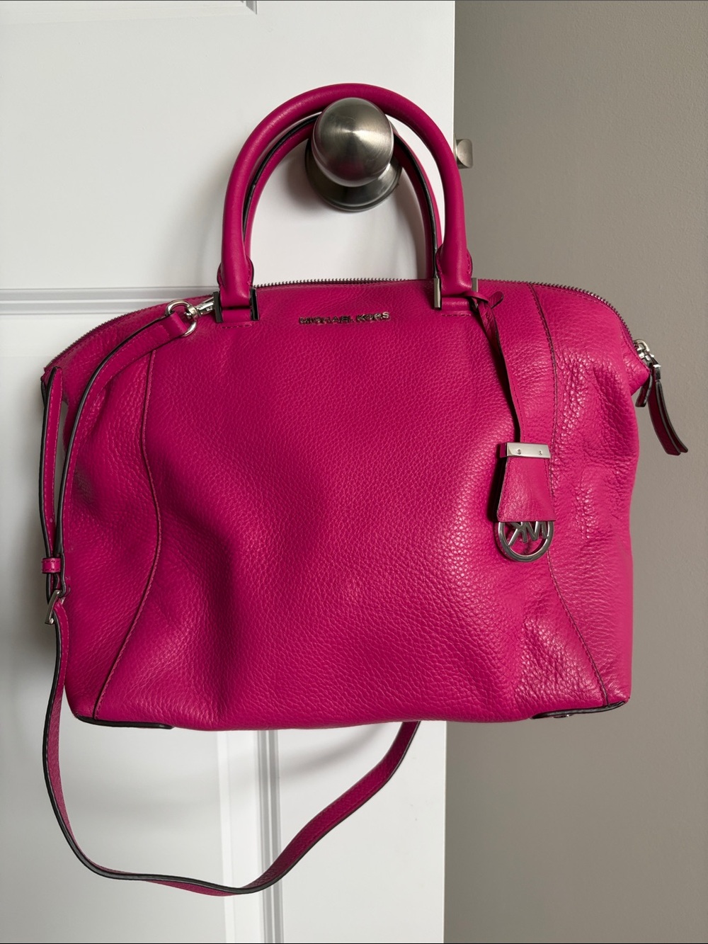 Michael Kors Hot Pink Leather Satchel